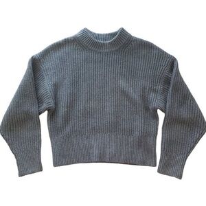 Everlane The Textured Cotton Crew in Heathered Charcoal Size S